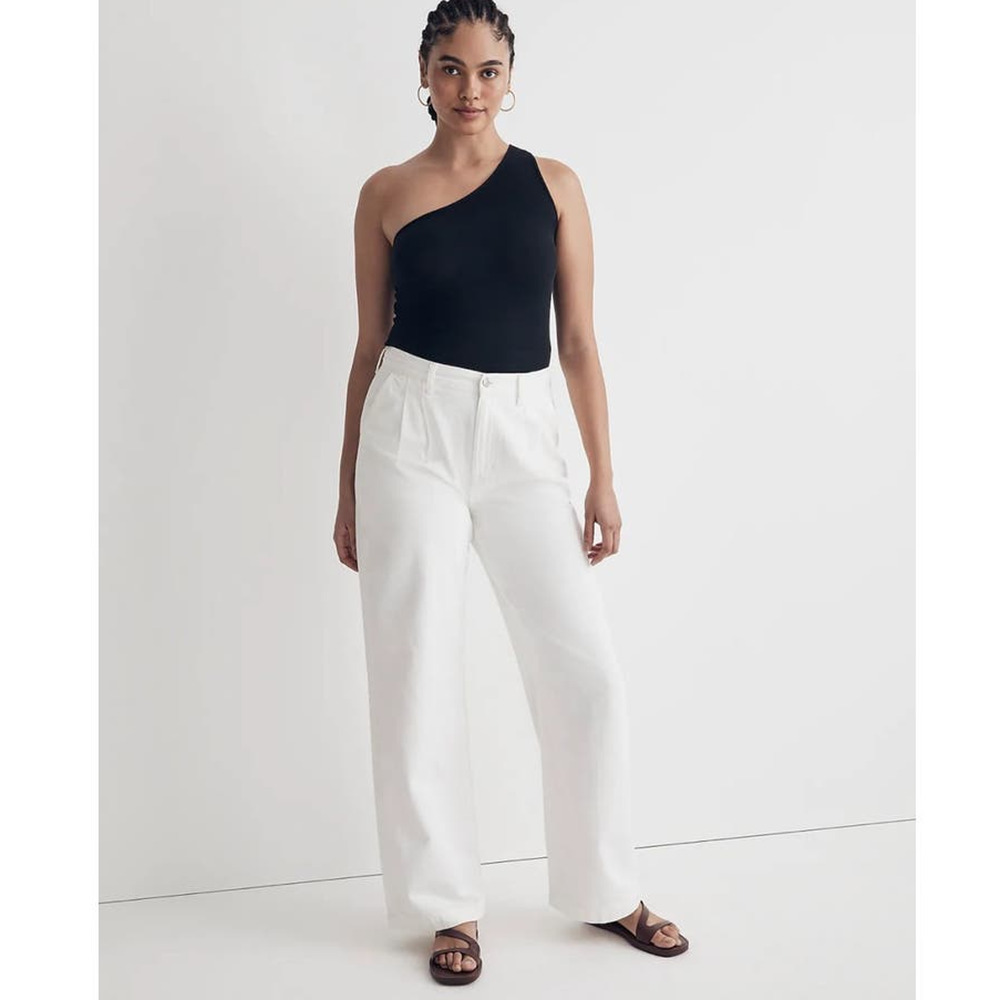 NWOT Madewell The Harlow Wide-Leg Jean in Tile‎ White Size 33
